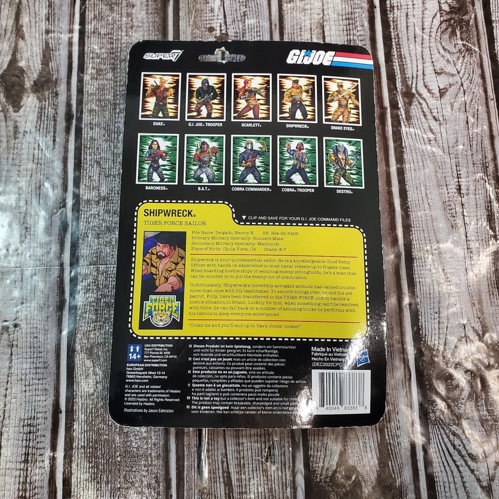 2023 Hasbro GI Joe Tiger Force Shipwreck Super7 ReAction Figures - Picture 2 of 2